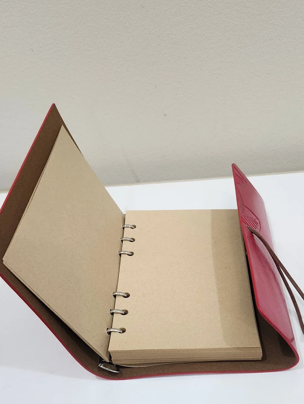 Embossed Leather Blank Notebook Journal Diary Refillable Loose Leaf Sketchbook